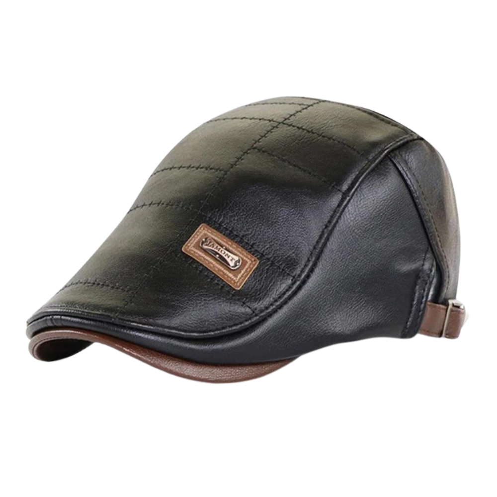 Casquettes Plates Cuir Vintage Homme