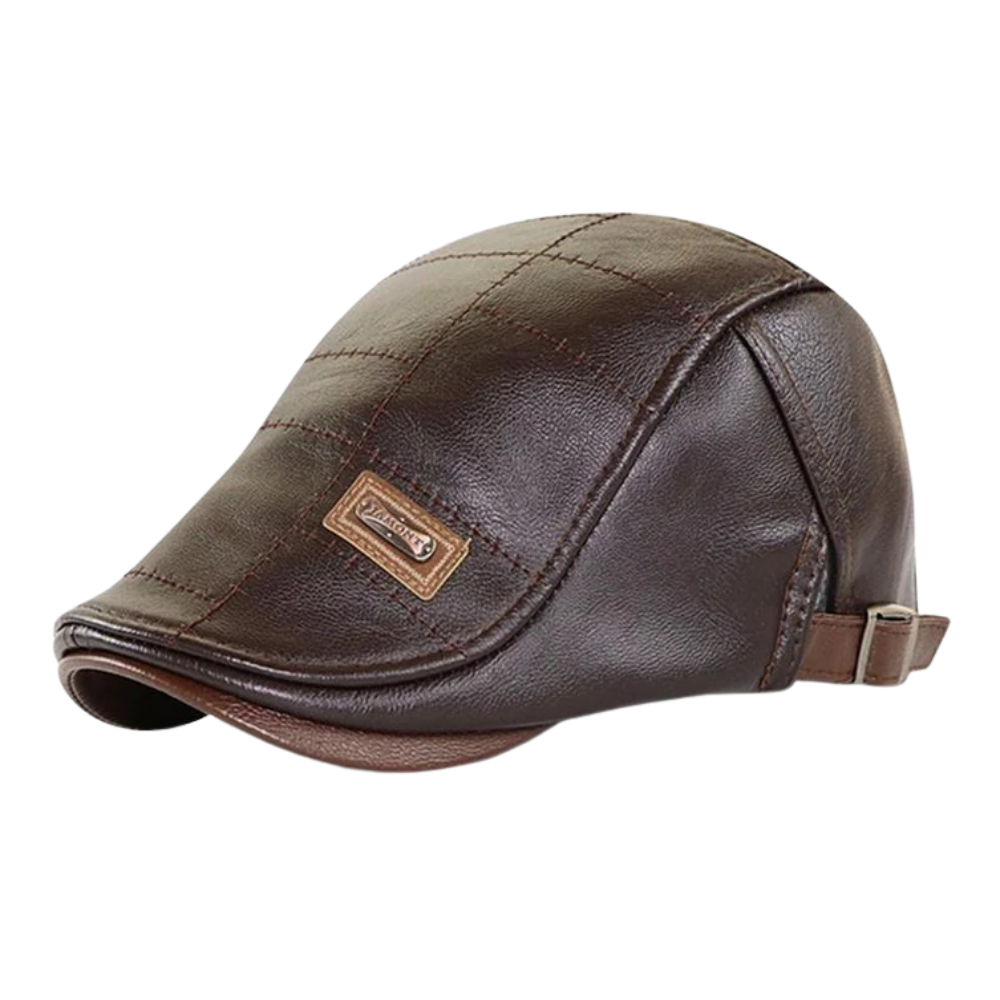Casquettes Plates Cuir Vintage Homme