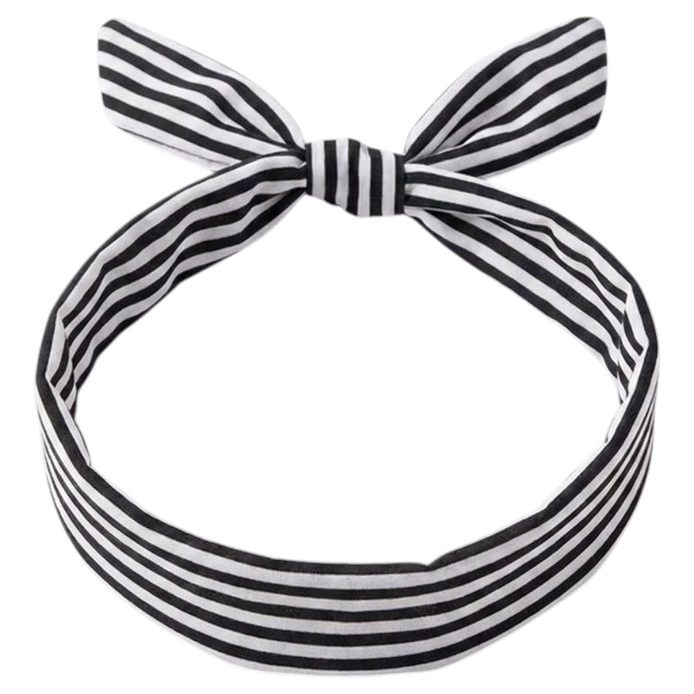 Bandeau Vintage Rayures Noir