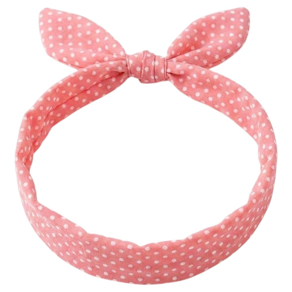 Bandeau Rose à Pois Vintage
