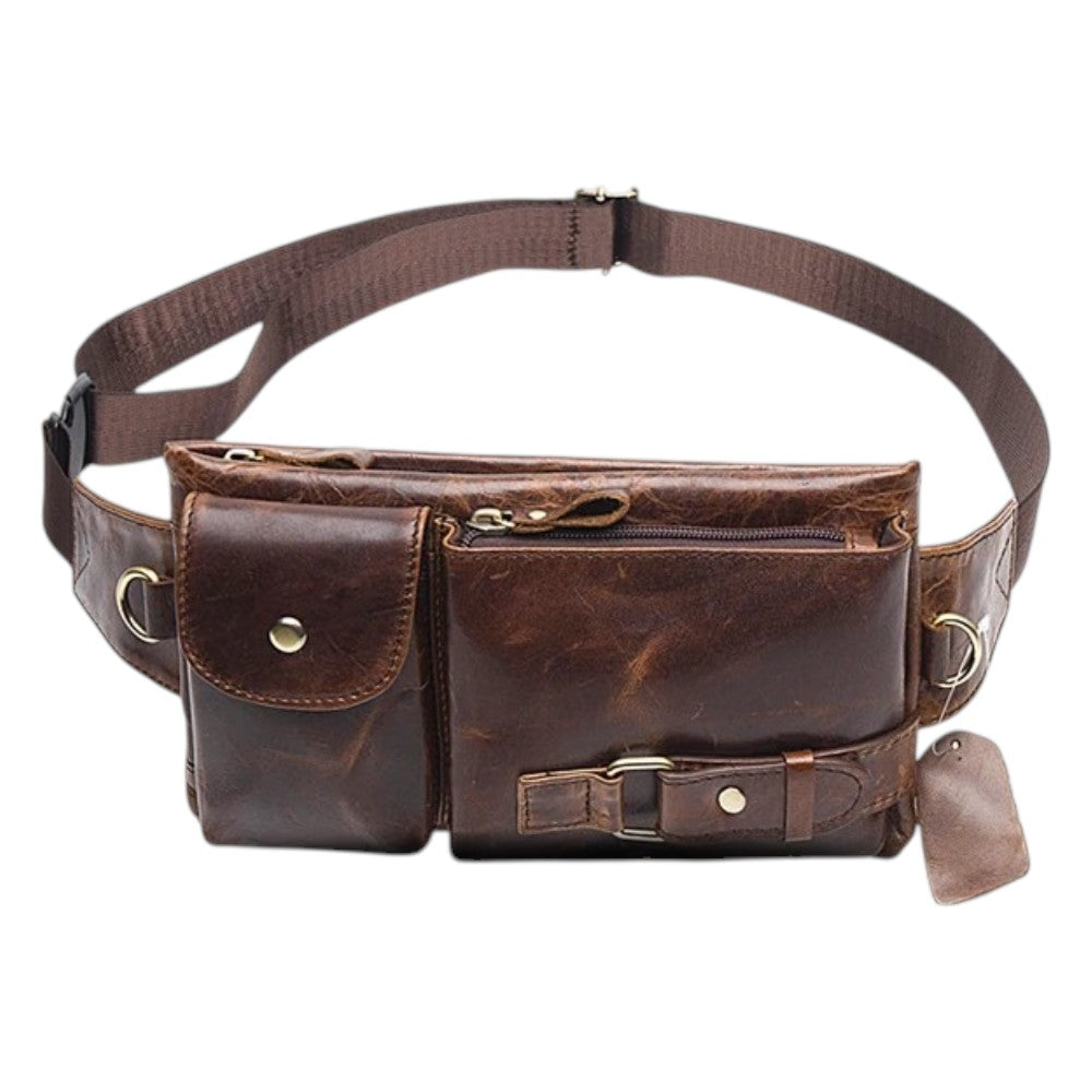 Banane Cuir Multi-Compartiments Vintage