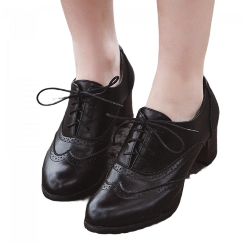 Chaussure Lacet Femme Talon Vintage