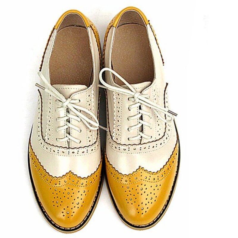 Chaussure Vintage Jaune Beige