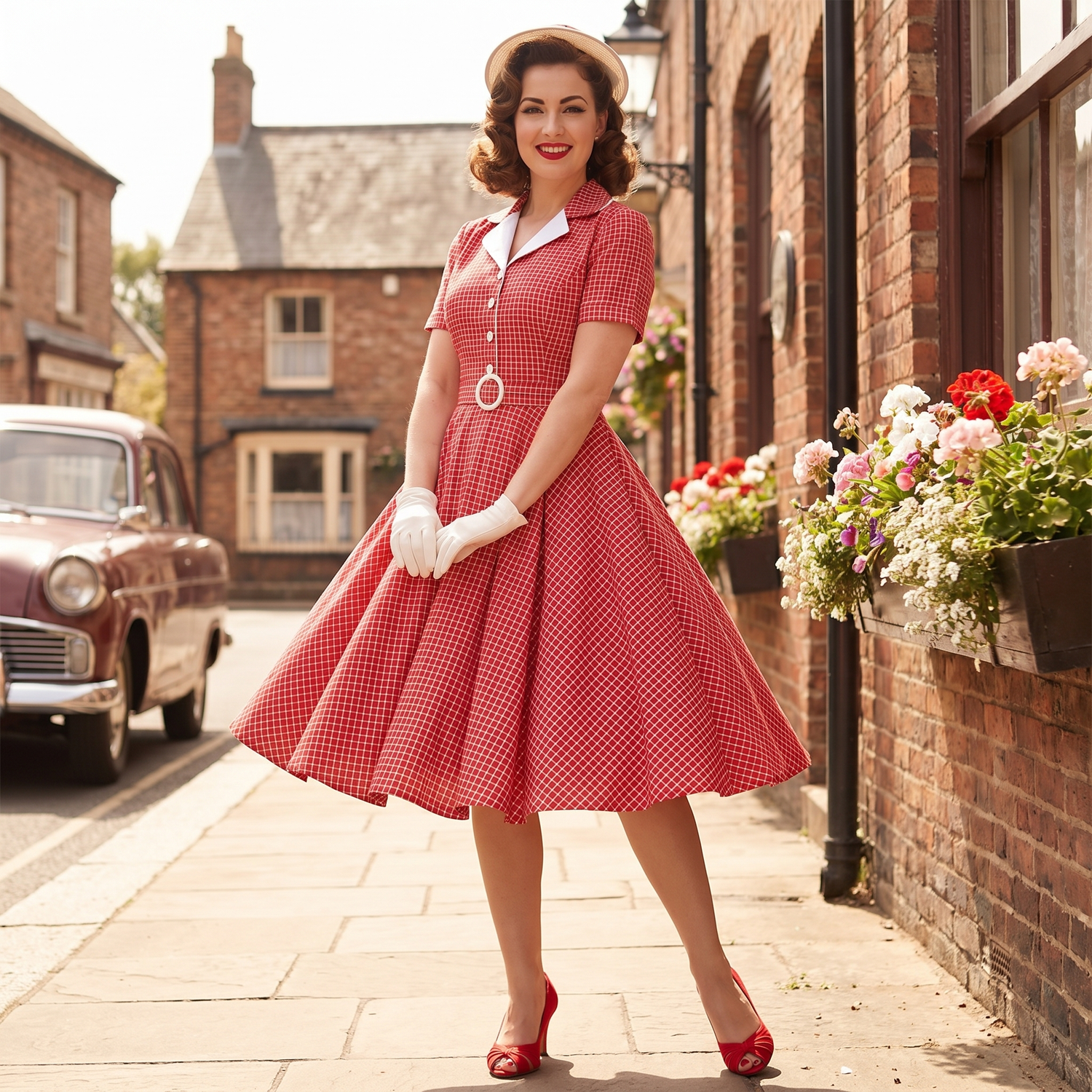 Robe à Carreau Vintage Style 50's