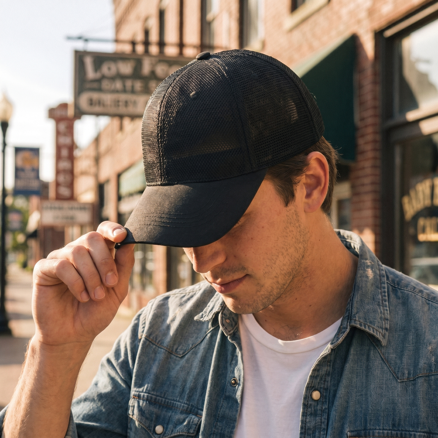 Casquette Vintage Retro Noire Unie