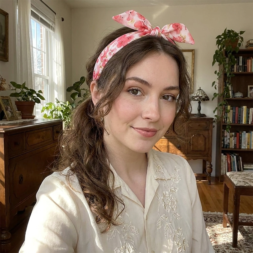 Bandeau Bohême Rose à Fleurs