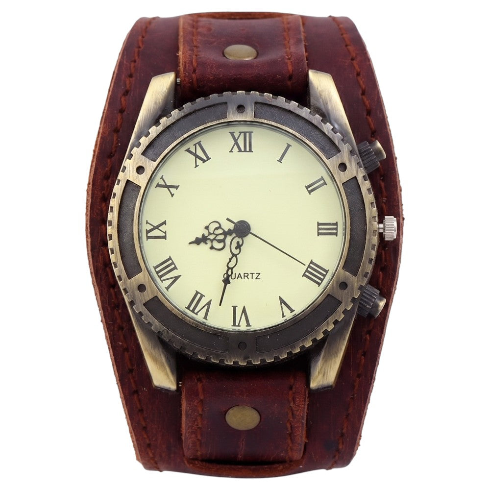 Montre Vintage en Cuir Véritable