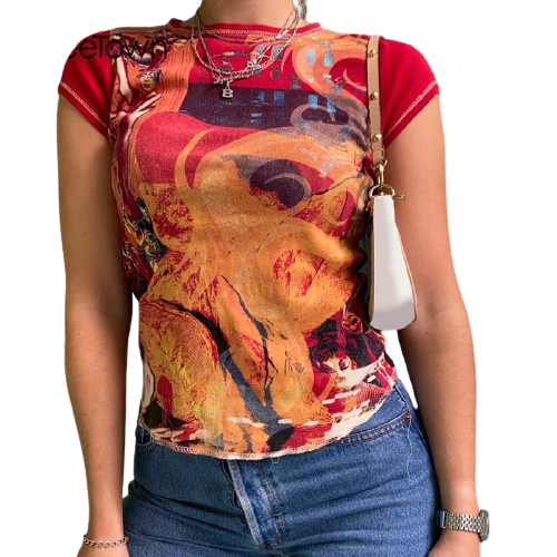 Haut stylé Vintage Femme imprimés