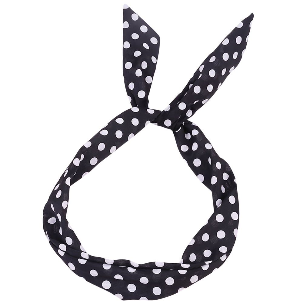 Bandeau Vintage Noir à Pois