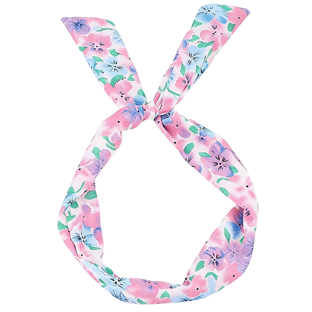 Bandeau Bohême Bleu à Fleurs