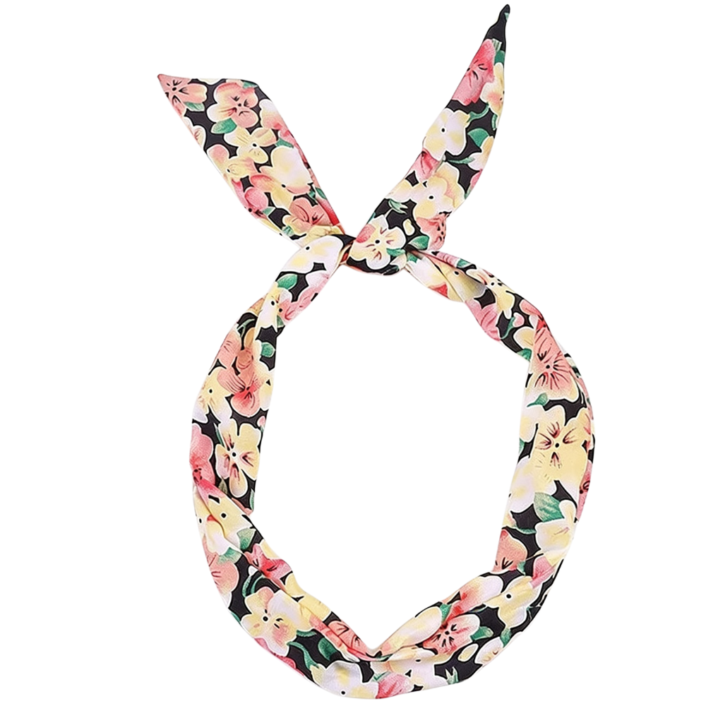 Bandeau Bohême Noir à Fleurs