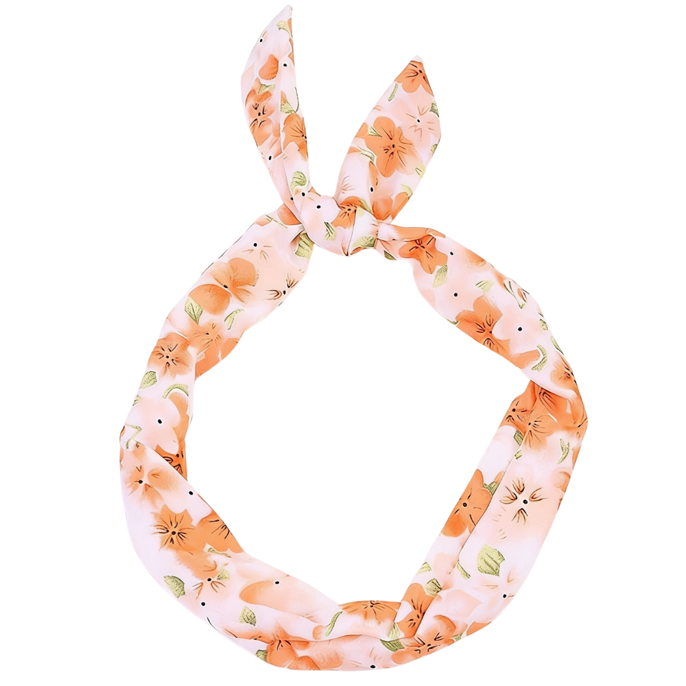 Bandeau Bohême Orange à Fleurs