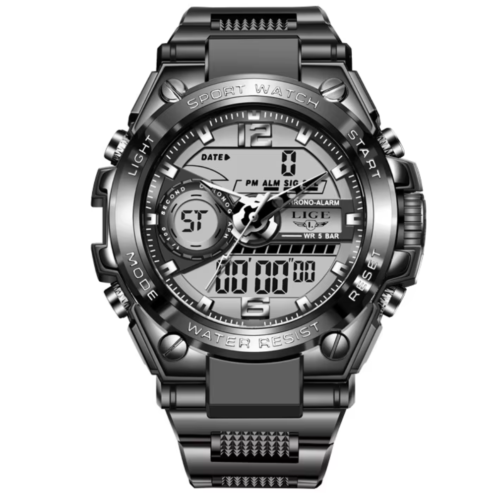Montre à Double Affichage Vintage Pour Homme
